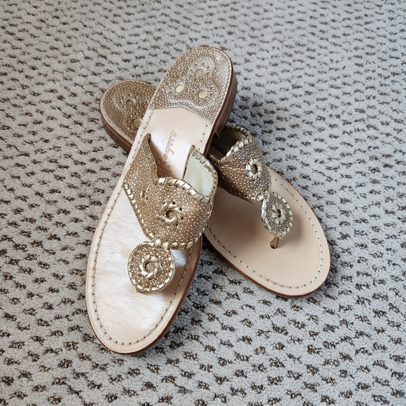 Classic Jack Rogers Gold Sandals - Picture 2 of 7